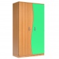 Wellentürenschrank, 190 cm hoch, 105x50 cm (B/T), Tür rechts aquagrün, 
